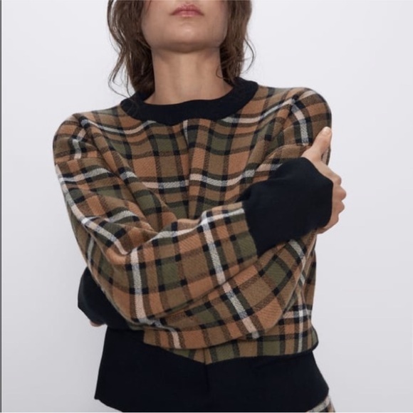 ZARA plaid heavy sweater - Picture 2 of 9